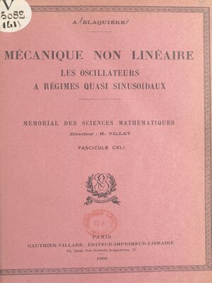 cover image of Mécanique non linéaire